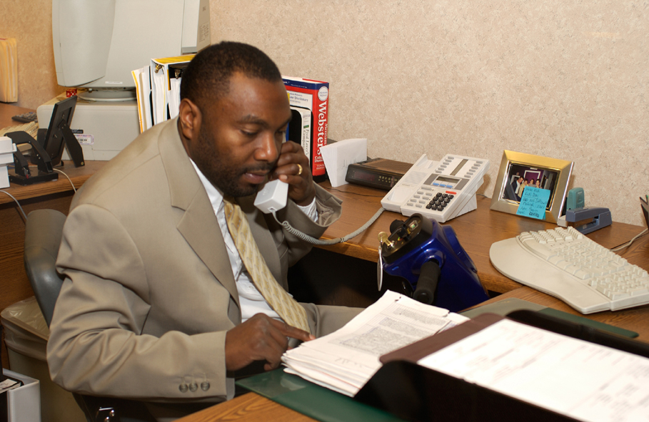 man talking on phone