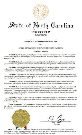 ADA Proclamation 31st Anniversary