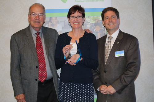 NCCDD Chairman Ron Reeve, Becky Garland Hopper, NCCDD Executive Director Chris Egan 